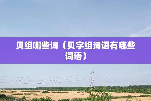 贝组哪些词（贝字组词语有哪些词语）