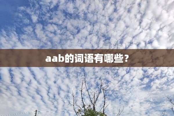 aab的词语有哪些？