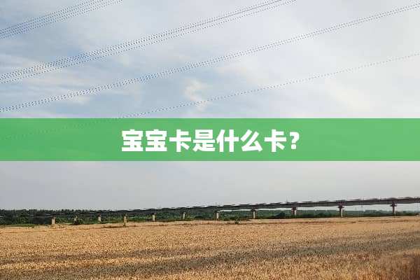 宝宝卡是什么卡？