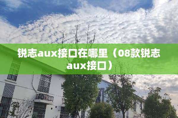 锐志aux接口在哪里（08款锐志aux接口）