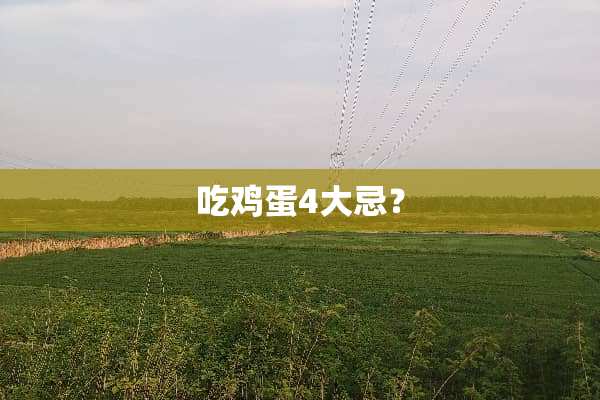 吃鸡蛋4大忌？