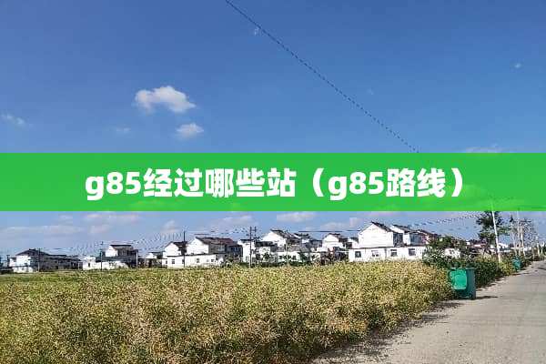 g85经过哪些站（g85路线）