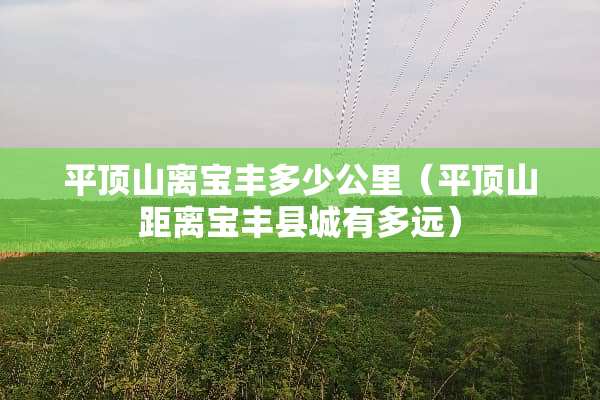 平顶山离宝丰多少公里（平顶山距离宝丰县城有多远）