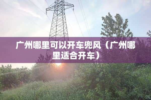 广州哪里可以开车兜风（广州哪里适合开车）