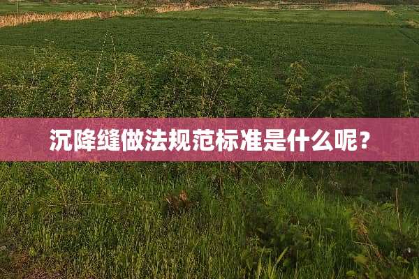 沉降缝做法规范标准是什么呢？
