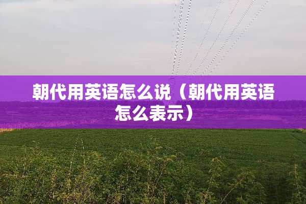 朝代用英语怎么说（朝代用英语怎么表示）