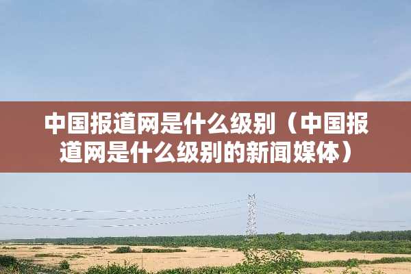 中国报道网是什么级别（中国报道网是什么级别的新闻媒体）