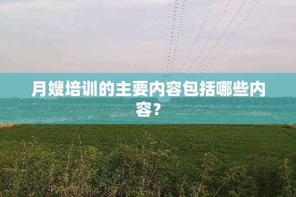 月嫂培训的主要内容包括哪些内容？