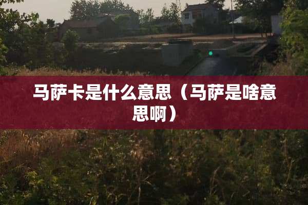 马萨卡是什么意思（马萨是啥意思啊）
