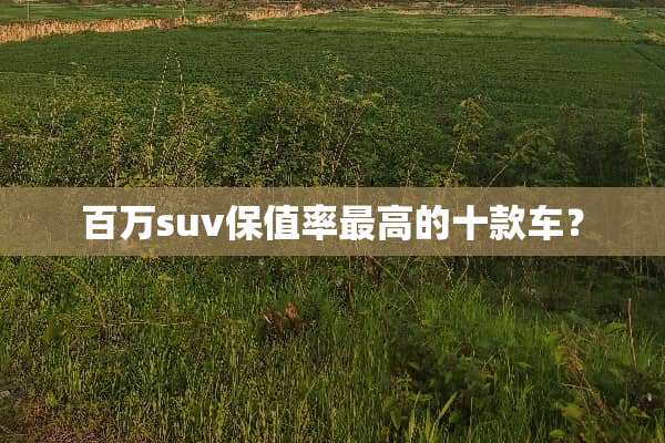 百万suv保值率最高的十款车？