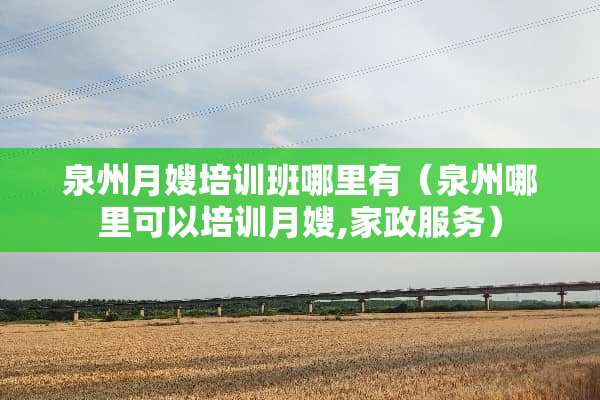 泉州月嫂培训班哪里有（泉州哪里可以培训月嫂,家政服务）