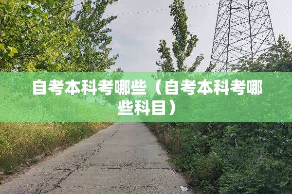 自考本科考哪些（自考本科考哪些科目）