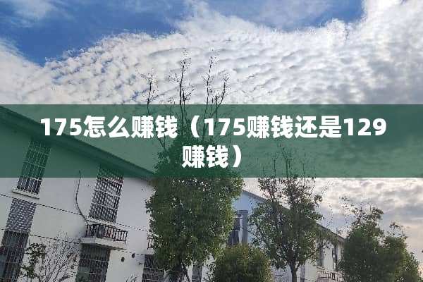 175怎么赚钱（175赚钱还是129赚钱）