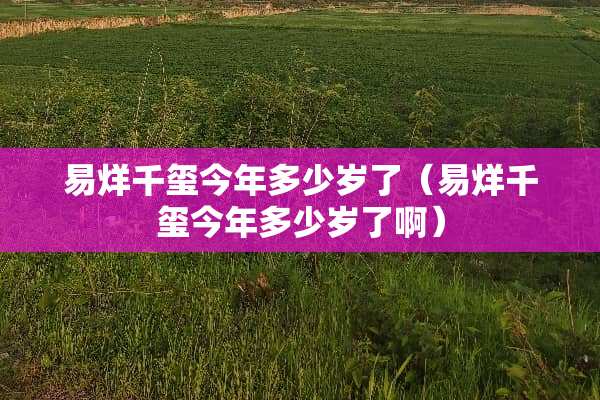 易烊千玺今年多少岁了（易烊千玺今年多少岁了啊）