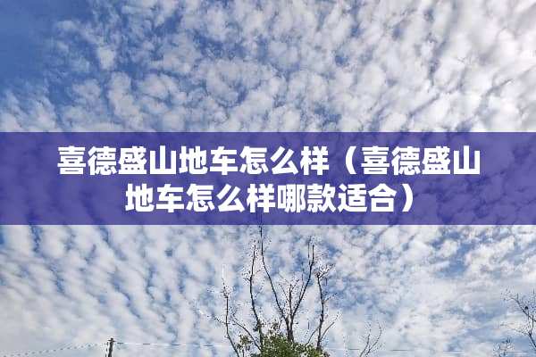 喜德盛山地车怎么样（喜德盛山地车怎么样哪款适合）