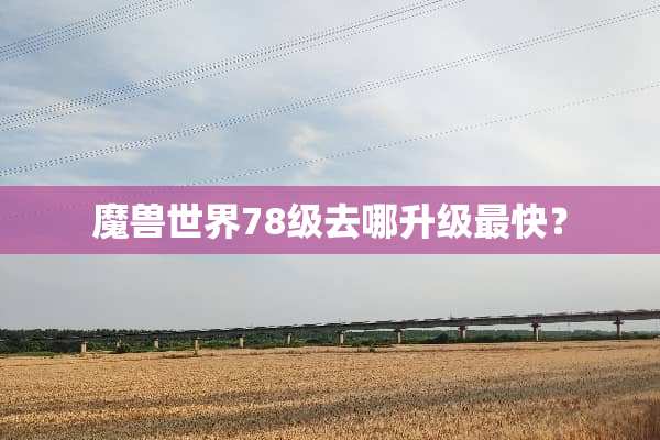 魔兽世界78级去哪升级最快？