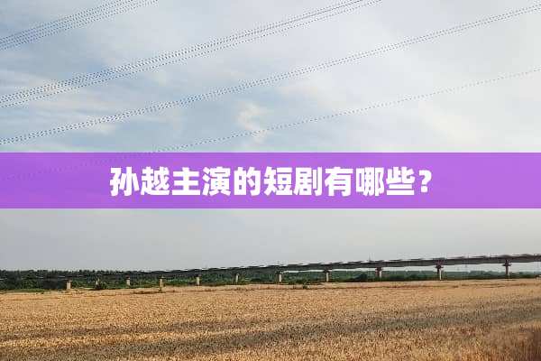 孙越主演的短剧有哪些？