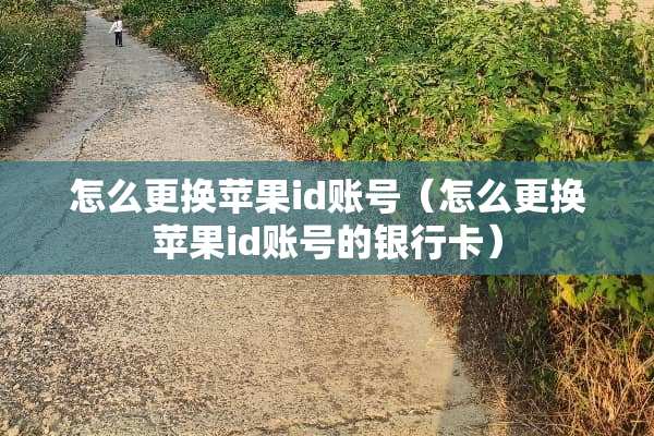 怎么更换苹果id账号（怎么更换苹果id账号的***）