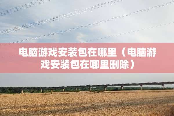 电脑游戏安装包在哪里（电脑游戏安装包在哪里删除）
