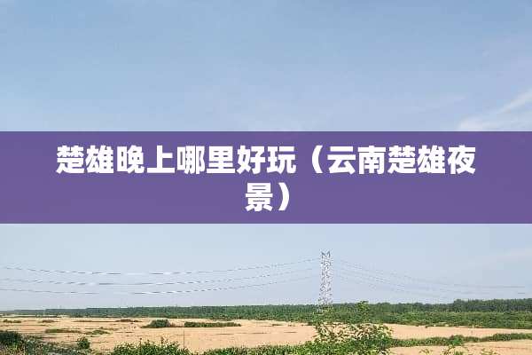 楚雄晚上哪里好玩（云南楚雄夜景）