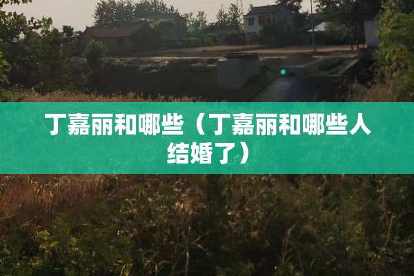 丁嘉丽和哪些（丁嘉丽和哪些人结婚了）