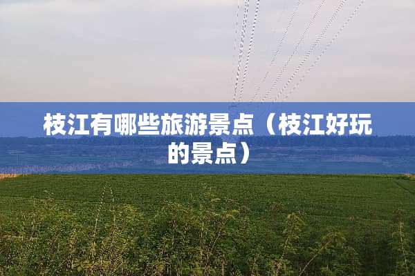 枝江有哪些旅游景点（枝江好玩的景点）