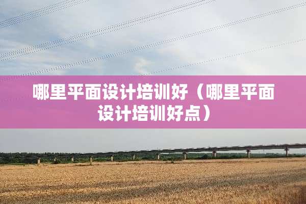 哪里平面设计培训好（哪里平面设计培训好点）