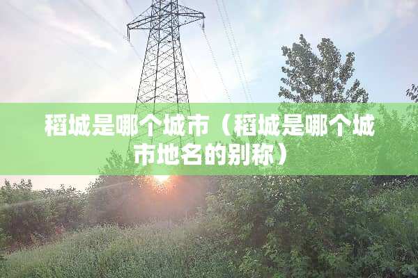 稻城是哪个城市（稻城是哪个城市地名的别称）