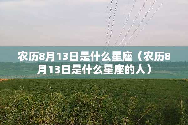 农历8月13日是什么星座（农历8月13日是什么星座的人）