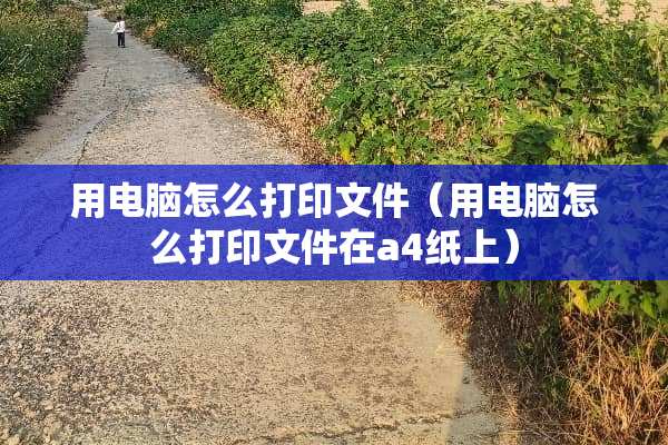 用电脑怎么打印文件（用电脑怎么打印文件在a4纸上）
