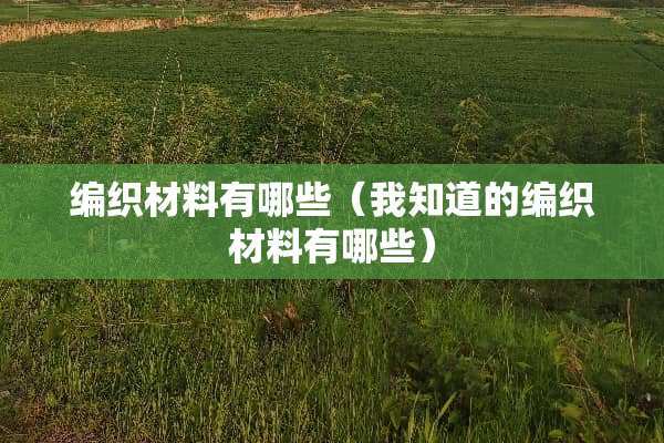 编织材料有哪些（我知道的编织材料有哪些）