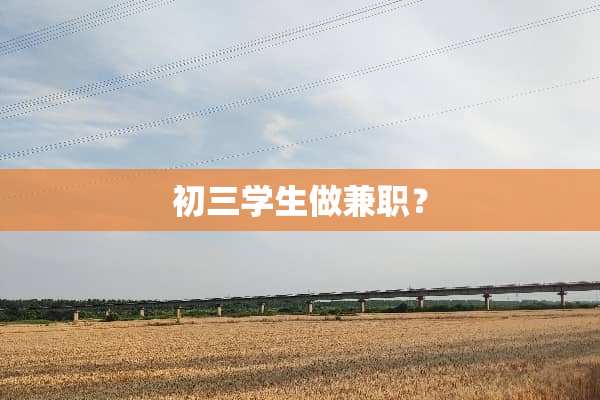 初三学生做兼职？