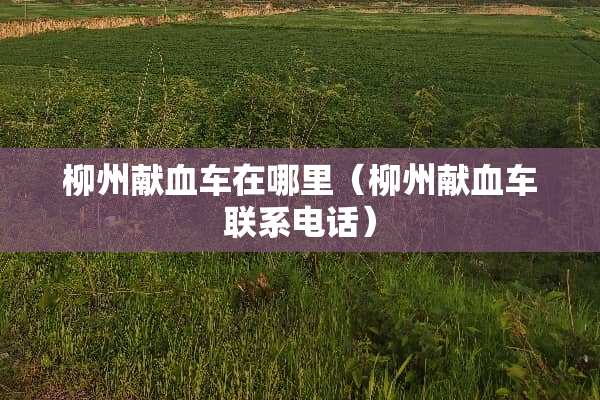 柳州献血车在哪里（柳州献血车联系电话）