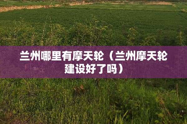 兰州哪里有摩天轮（兰州摩天轮建设好了吗）