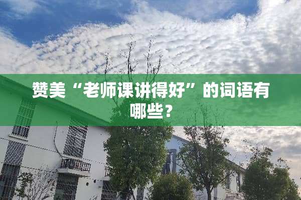 赞美“老师课讲得好”的词语有哪些？