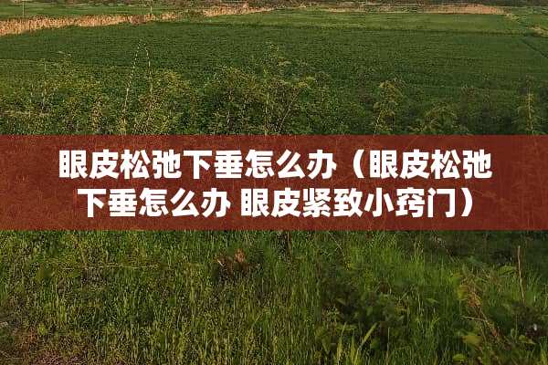 眼皮松弛下垂怎么办（眼皮松弛下垂怎么办 眼皮紧致小窍门）