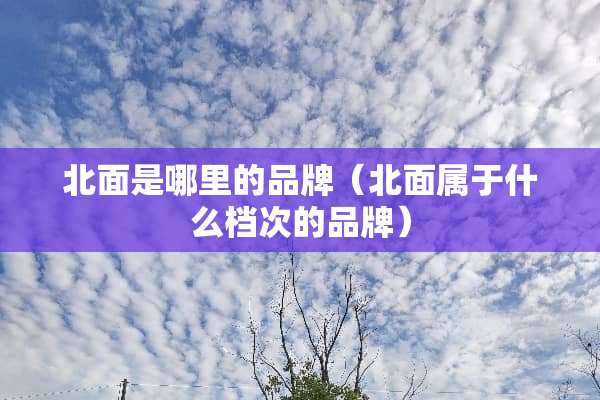 北面是哪里的品牌（北面属于什么档次的品牌）