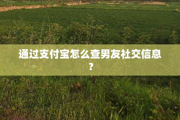 通过支付宝怎么查男友社交信息？