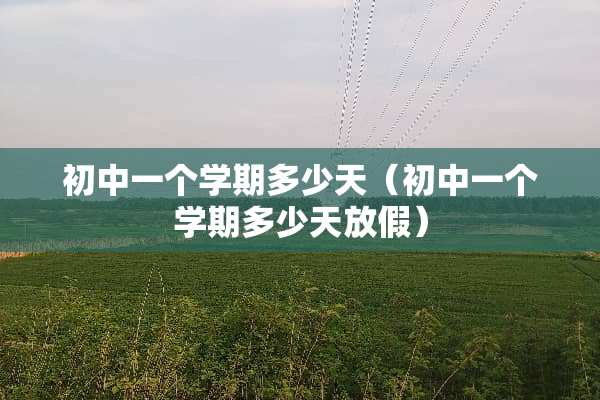 初中一个学期多少天（初中一个学期多少天放假）