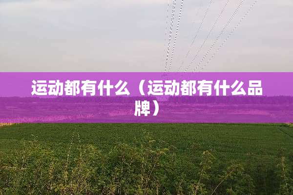 运动都有什么（运动都有什么品牌）