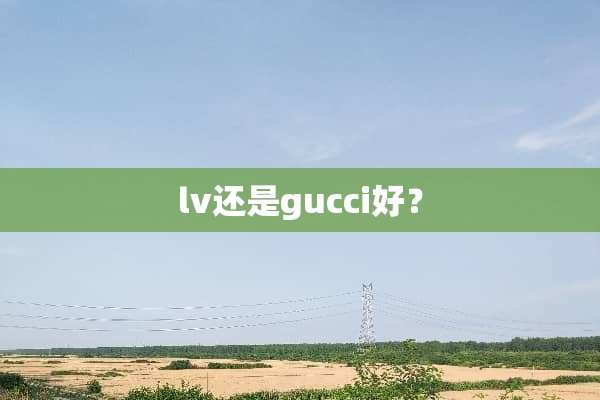 lv还是gucci好？