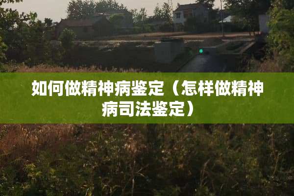 如何做精神病鉴定（怎样做精神病司法鉴定）