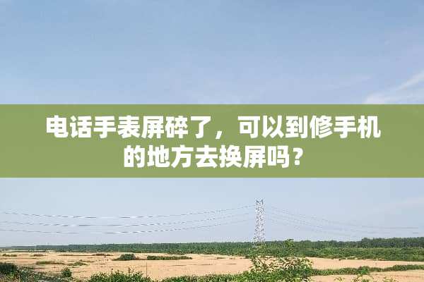 电话手表屏碎了，可以到修手机的地方去换屏吗？