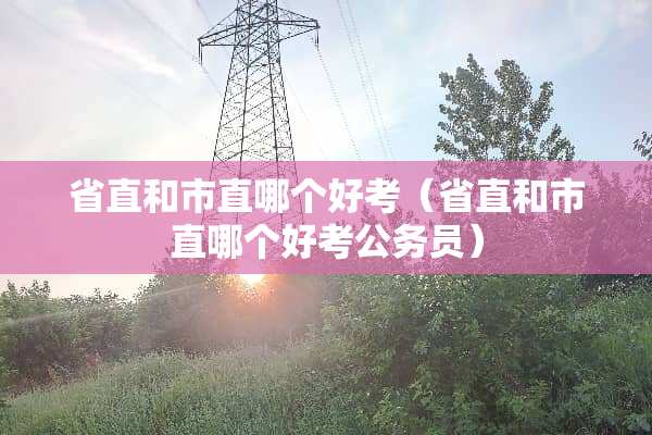 省直和市直哪个好考（省直和市直哪个好考公务员）