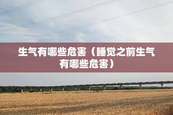 生气有哪些危害（睡觉之前生气有哪些危害）