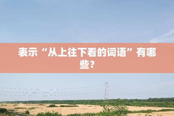 表示“从上往下看的词语”有哪些？