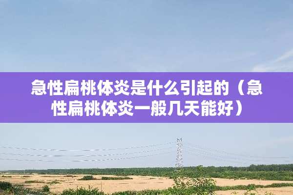 急性扁桃体炎是什么引起的（急性扁桃体炎一般几天能好）