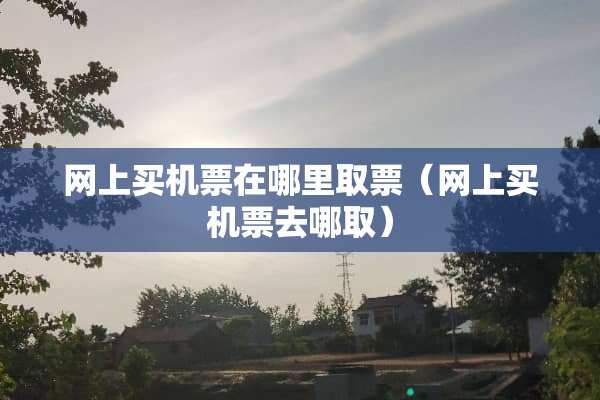 网上买机票在哪里取票（网上买机票去哪取）