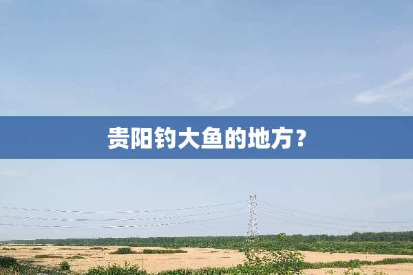 贵阳钓大鱼的地方？