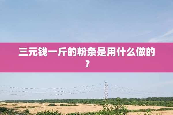 三元钱一斤的粉条是用什么做的？